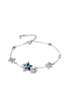 Monemel Mavi Kristal Taşlı Yıldız Bileklik Altın Kaplama B0295 Gümüş - Rodyum Monemel Mavi Kristal Taşlı Yıldız Bileklik Altın Kaplama B0295 Gümüş - Rodyum