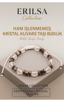 Sertifikalı Ham İşlenmemiş Kristal Kuvars Doğal Taş Bileklik - 8x Çok Renkli Sertifikalı Ham İşlenmemiş Kristal Kuvars Doğal Taş Bileklik - 8x Çok Renkli