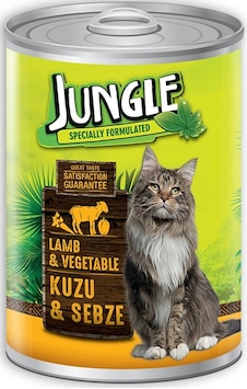 Jungle Kuzu Etli ve Sebzeli Konserve Yetişkin Kedi Maması 415 G
