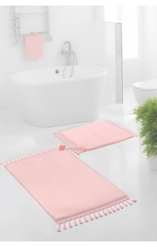 Simirna Ponpon Saçaklı Peluş Yıkanabilir Kaymaz Banyo Paspası 2'li Klozet Takımı Pembe Pembe Simirna Ponpon Saçaklı Peluş Yıkanabilir Kaymaz Banyo Paspası 2'li Klozet Takımı Pembe Pembe