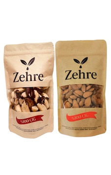 Zehre 250 Gr Çiğ Badem Içi + 100 Gr Brezilya Cevizi 350 G