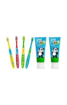 Amway Glister Kids Diş Macunu 2 x 65 ML + Diş Fırçası 4 Adet Amway Glister Kids Diş Macunu 2 x 65 ML + Diş Fırçası 4 Adet