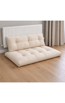 Kadife Döşemelik Kumaştan El Emeği Alt Üst Takım Petek Önü Minder 100x65cm Krem Kadife Döşemelik Kumaştan El Emeği Alt Üst Takım Petek Önü Minder 100x65cm Krem