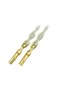 Mikasa Moor Gold Yeşil 2'li Mum 25cm Altın - Yeşil Mikasa Moor Gold Yeşil 2'li Mum 25cm Altın - Yeşil