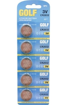 Golf CR2032 3V Düğme Pil 5'li Golf CR2032 3V Düğme Pil 5'li