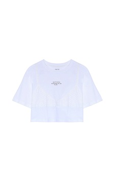 Ollacollection Brode Detaylı T-shirt Ekru
