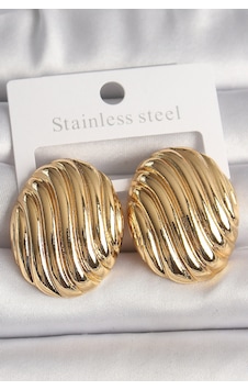 Pirinç Gold Renk İşlemeli Oval Model Kadın Küpe - Lisinya çok renkli Pirinç Gold Renk İşlemeli Oval Model Kadın Küpe - Lisinya çok renkli