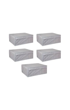 Alas Çok Amaçlı Baza Kutusu Gri Çizgili 50 x 40 x 19 CM 5'li Alas Çok Amaçlı Baza Kutusu Gri Çizgili 50 x 40 x 19 CM 5'li