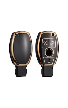 Mercedes Uyumlu Benz W212 Gold Anahtar Kılıfı Siyah Renk