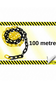 Lorex Plastik Trafik Zinciri 8mm Sarı Siyah 100 Metre