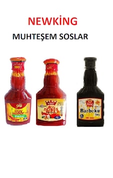 Newking Muhteşem 3 Lu Sos Acı Sos . Sarımsaklı Acı Sos . Barbekü Sosu Newking Muhteşem 3 Lu Sos Acı Sos . Sarımsaklı Acı Sos . Barbekü Sosu