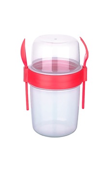 1100 Ml Çift Hazneli Çatal Kaşıklı Müsli Yulaf Diyet Atıştırmalık Yemek Taşıma Saklama Kabı - Kırmızı Çok Renkli 1100 Ml Çift Hazneli Çatal Kaşıklı Müsli Yulaf Diyet Atıştırmalık Yemek Taşıma Saklama Kabı - Kırmızı Çok Renkli