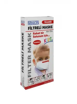 Minion Filtreli Çocuk Maske 2'li Mn 954