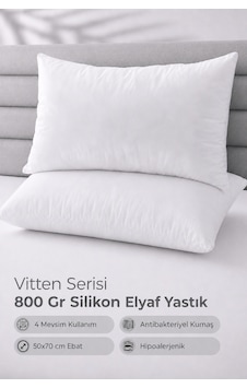 Vitten Serisi %100 Silikon Elyaf Dolgu Yastık - Otel Tipi 800 Gr 2 Adet Beyaz Vitten Serisi %100 Silikon Elyaf Dolgu Yastık - Otel Tipi 800 Gr 2 Adet Beyaz