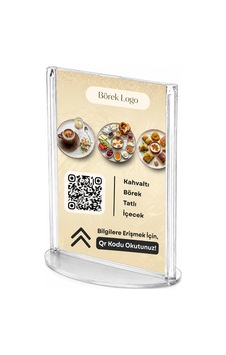 Kafeler İçin Qr Menü Standı Oval A6 10 15 Cm Bej Bej Kafeler İçin Qr Menü Standı Oval A6 10 15 Cm Bej Bej
