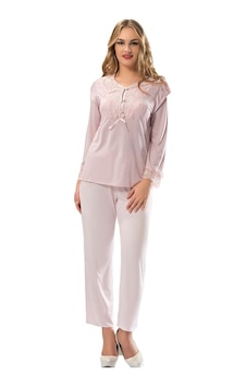 Cojans Ekru Penye Pijama Takımı Çok Renkli Cojans Ekru Penye Pijama Takımı Çok Renkli