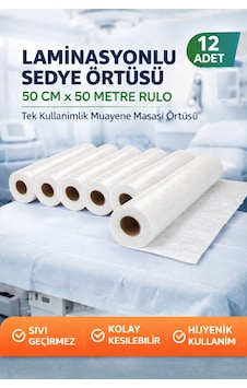 Laminasyonlu Sedye Örtüsü 50 Cm X 50 Metre Rulo Tek Kullanımlık Muayene Masası Örtüsü 12 Adet Bej Laminasyonlu Sedye Örtüsü 50 Cm X 50 Metre Rulo Tek Kullanımlık Muayene Masası Örtüsü 12 Adet Bej