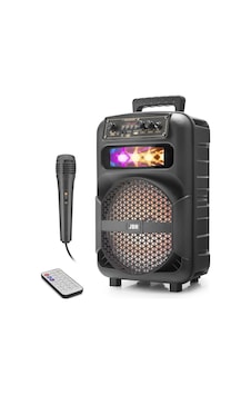 Karaoke Mikrofonlu Bluetooth Hoparlör Fm Radyo 10w 8 İnç Rgb Kumandalı Siyah Jbr007 Karaoke Mikrofonlu Bluetooth Hoparlör Fm Radyo 10w 8 İnç Rgb Kumandalı Siyah Jbr007