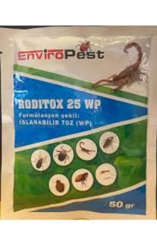 Enviropest Roditox 25 Wp Kırmızı Tavuk Biti Kene Akrep Hamamböceği Haşere Öldürücü Enviropest Roditox 25 Wp Kırmızı Tavuk Biti Kene Akrep Hamamböceği Haşere Öldürücü