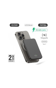 Snp-3020 Magsafe Powerbank 5000mah Slim 22.5w Hızlı Şarj Led Ekran Ince Powerbank Şarj Cihazı Siyah Snp-3020 Magsafe Powerbank 5000mah Slim 22.5w Hızlı Şarj Led Ekran Ince Powerbank Şarj Cihazı Siyah