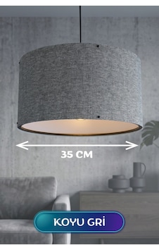 Koyu Gri Kumaş Başlıklı Sarkıt Avize 35 Cm Çokrenkli Koyu Gri Kumaş Başlıklı Sarkıt Avize 35 Cm Çokrenkli