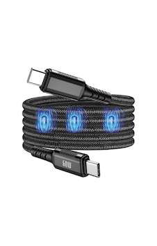 Mıknatıslı Type-c Şarj Kablosu 60w Led Işıklı Manyetik Usb Type-c Kablo Mıknatıslı Type-c Şarj Kablosu 60w Led Işıklı Manyetik Usb Type-c Kablo