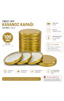 10 Adet 100 Mm Kavanoz Kapağı Sızdırmaz Gold Kavanoz Kapağı 10 Adet 100 Mm Kavanoz Kapağı Sızdırmaz Gold Kavanoz Kapağı