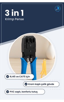 Krimp Pense Rj45 Cat5 3 İn 1 Kesme Soyma Krimpleme Ethernet Kablo Krimp Pense Rj45 Cat5 3 İn 1 Kesme Soyma Krimpleme Ethernet Kablo