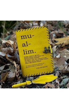 Öğretmene Muallime Deri Defter Sarı