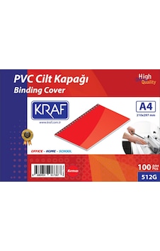 Kraf Cilt Kapağı A4 160 Mic. 100 Lü Kırmızı 512g Kraf Cilt Kapağı A4 160 Mic. 100 Lü Kırmızı 512g