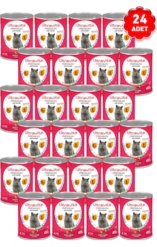 Ultravita Premium Yüksek Proteinli Kuzulu Konserve Yetişkin Kedi Maması 24 x 415 G Ultravita Premium Yüksek Proteinli Kuzulu Konserve Yetişkin Kedi Maması 24 x 415 G