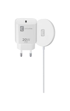 Cellularline Apple Uyumlu iPhone Magsafe Kablosuz Şarj Standı + 20W Duvar Şarj Cellularline Apple Uyumlu iPhone Magsafe Kablosuz Şarj Standı + 20W Duvar Şarj