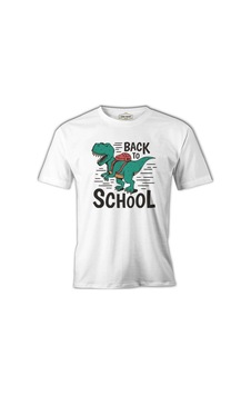 Dinosaur Back To School With The Bag Beyaz Erkek Tshirt 001 Dinosaur Back To School With The Bag Beyaz Erkek Tshirt 001