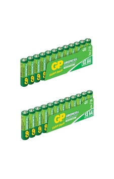 GP Greencell AAA İnce Kalem Pil 12'li + GP Greencell AA Kalem Pil 12'li GP Greencell AAA İnce Kalem Pil 12'li + GP Greencell AA Kalem Pil 12'li
