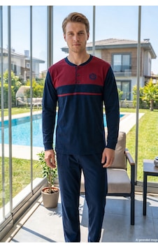 Remsa Erkek Uzun Kol Penye Pijama Takımı 3020 Lacivert Remsa Erkek Uzun Kol Penye Pijama Takımı 3020 Lacivert