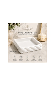 Puffy Organizer Dekoratif Düzenleyici Tepsi 18x18 Cm Beyaz Beyaz Puffy Organizer Dekoratif Düzenleyici Tepsi 18x18 Cm Beyaz Beyaz