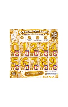 Altın Rakam Folyo Balon 0-9 34 İnç 76 Cm Altın1 Altın Rakam Folyo Balon 0-9 34 İnç 76 Cm Altın1