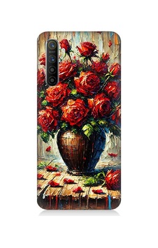 Realme X2 Uyumlu Kırmızı Vazoda Gül Ziyafeti Desenli Silikon Kılıf Çok Renkli Realme X2 Uyumlu Kırmızı Vazoda Gül Ziyafeti Desenli Silikon Kılıf Çok Renkli