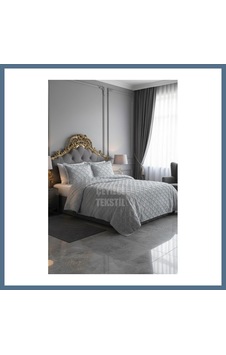 Buradabulabilirsin Çift Kişilik Yatak Örtüsü Gri 3 Parça Yatak Örtüsü Bedspread Bbz Buradabulabilirsin Çift Kişilik Yatak Örtüsü Gri 3 Parça Yatak Örtüsü Bedspread Bbz