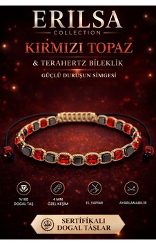 Sertifikalı Kırmızı Topaz Terahertz Bileklik 4 Mm Küp Kesim Doğ Çok Renkli Sertifikalı Kırmızı Topaz Terahertz Bileklik 4 Mm Küp Kesim Doğ Çok Renkli