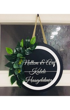 Ahşap Kapı Süsü Isimli Dekoratif Siyah 35 CM Genel Ahşap Kapı Süsü Isimli Dekoratif Siyah 35 CM Genel