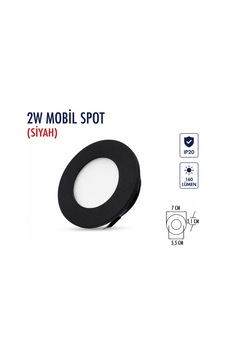 Lampist 2w Mobil Siyah Spot Lamba 3000k Lampist 2w Mobil Siyah Spot Lamba 3000k