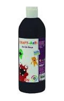 Craft And Arts Siyah Akrilik Boya 500 Ml