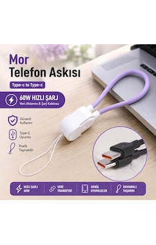 Type-c Veri Ve Şarj Kablosu Telefon Askısı Özellikli Hızlı Şarj Uyumlu Power Bank Uyumlu Taşınabilir Kablo Type-c Veri Ve Şarj Kablosu Telefon Askısı Özellikli Hızlı Şarj Uyumlu Power Bank Uyumlu Taşınabilir Kablo