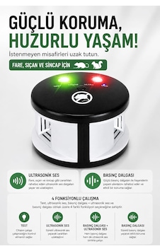 Coverzone Triple Rodent Chaser Ultrasonik Ent Fare Sıçan Ve Sincap Uzaklaştırıcı, Basınç Dalgalı 4 Fonksiyon, 100hz-65.000hz, 9v Dc 500mah, 3229 Sq.ft Kapsama, Ev Garaj Restoran Sc-29