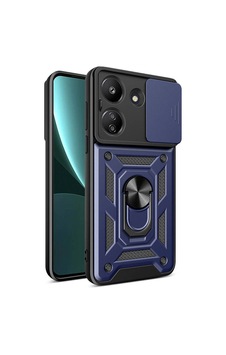 Xiaomi Redmi 13c Kılıf Magnetik Standlı Kamera Korumalı Zore Sürgülü Vega Kapak Mavi Xiaomi Redmi 13c Kılıf Magnetik Standlı Kamera Korumalı Zore Sürgülü Vega Kapak Mavi