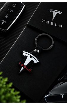 Anahtarlık Tesla Logolu Metal Halka Şık Detaylı Oto Anahtarlık Sportif Tasarım