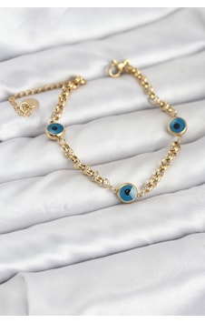 316l Çelik Nazar Model Gold Renk Kadın Bileklik Altın 316l Çelik Nazar Model Gold Renk Kadın Bileklik Altın