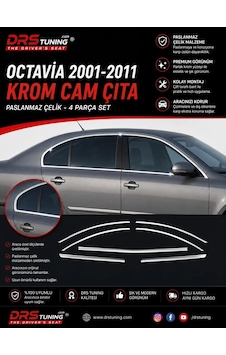 Skoda Octavia 2001 - 2011 Krom Cam Çerçevesi 4 Parça