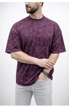 Modi Green Yumuşak Dokulu Erkek Bordo Premium Tişört Osy Yıkamalı Oversize T